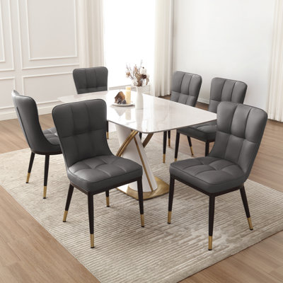 Modern Upholstered Dining Chair with Metal Frame