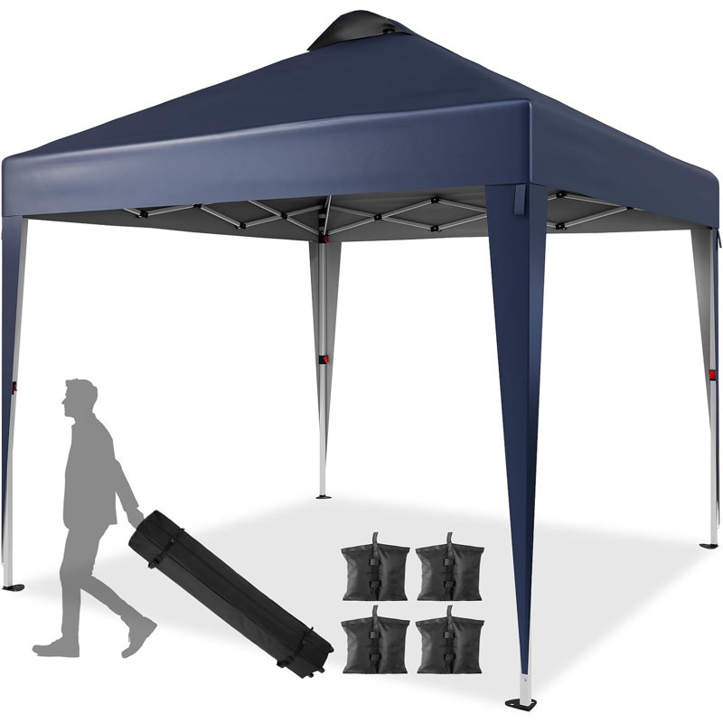 Tente escamotable 10X10, tente de plage Tarp, Bleu