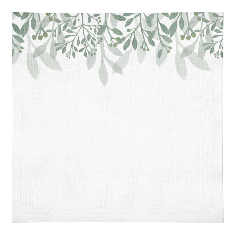 Serviette de table rectangulaire en coton Rosina, Vert/blanc