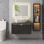 Meuble-lavabo 30 po, meuble de rangement mural en contreplaqué flottant, meuble-lavabo en pierre frittée de haute qualité avec lavabo en marbre blanc Volakas