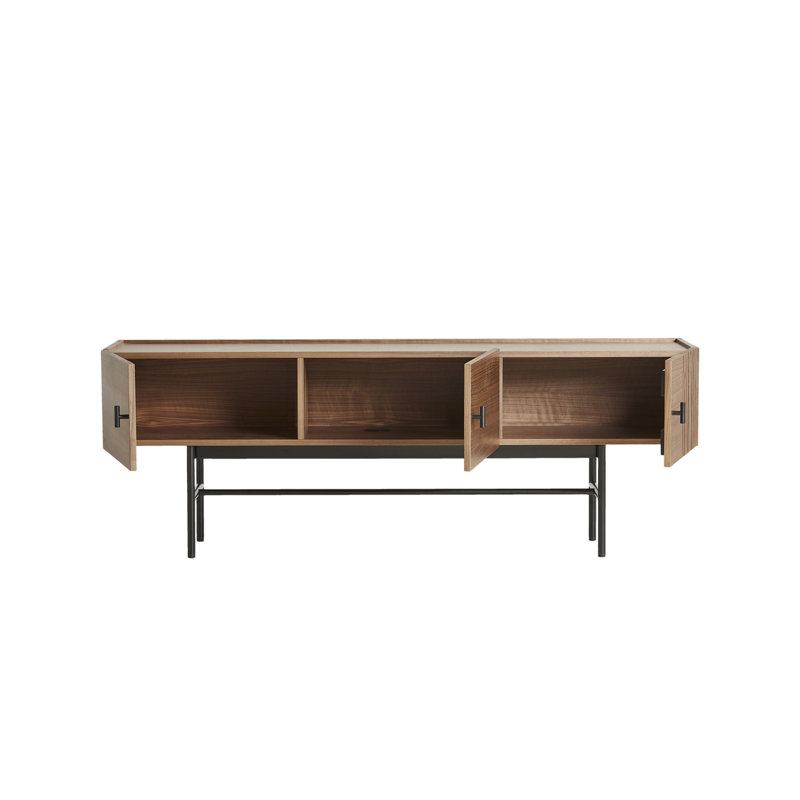 Array Low Sideboard (150 Cm), Black/Walnut