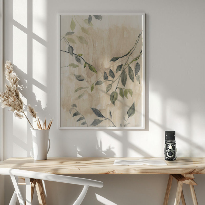 Couleur délavée des feuilles No1, H 40 po x l 28 po, Blanc