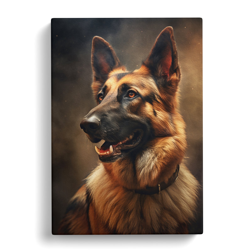German Shepherd Romanticism - No Frame Print, 50cm H x 35cm W x 3cm D