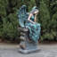 Statue de jardin ange sur piédestal en magnésium-1639652555