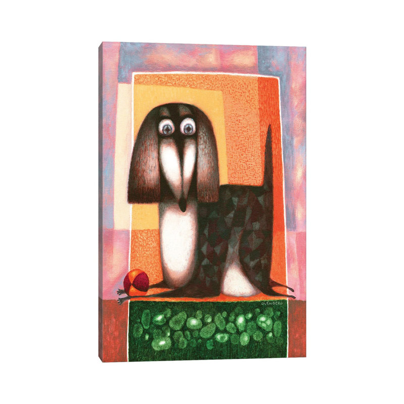 Dog And Ball by Art Mirano - Wrapped Canvas Print, 66.04cm H x 45.72cm W x 1.905cm D