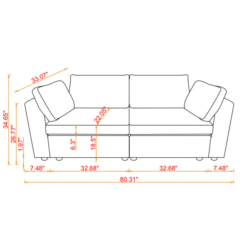 Dalene Upholstered 80.32 " Chenille Loveseat, Beige
