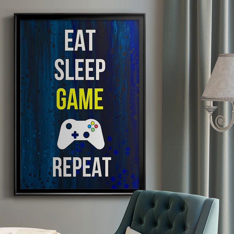 Gamer At Play V - reproduction de cadre photo, H 30,5 po x l 22,5 po x P 1 po, Noir