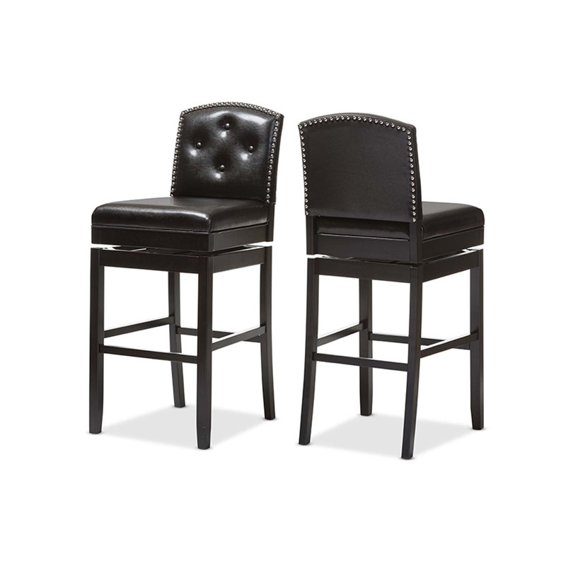 Tabouret de bar pivotant 30,23 po, Brun foncé