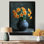 Monochromes jaunes et oranges en pot gris I - jonquilles