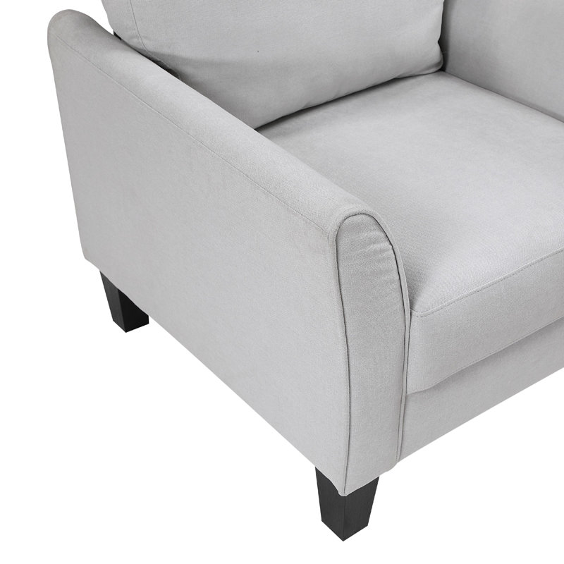  Laffey 34" Modern Upholstered Armchair – Plush Accent Chair with Flared Arms & Sturdy Wood Frame, Gray Fabric