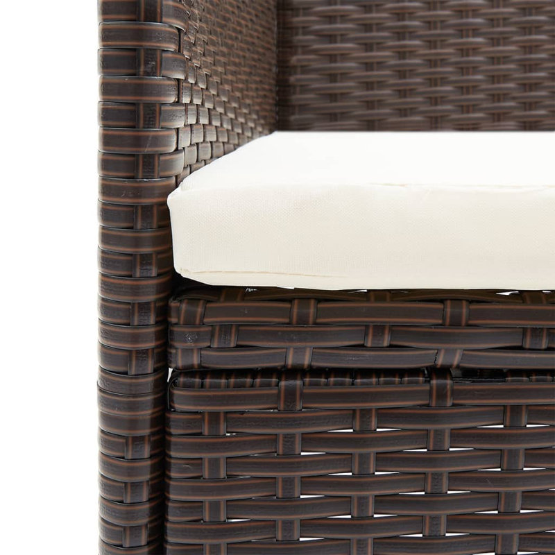 Vidaxl Garden - 1 table x 4 chaises x 4 coussins de siège - table rectangulaire