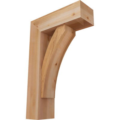 7 1/2"W x 22"D x 34"H Thorton Block Smooth Bracket w/ Offset Brace, Western Red Cedar