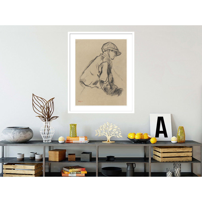 «Study of a Jockey» par Edgar Degas, impression giclée encadrée, H 41,12 po x l 33,5 po