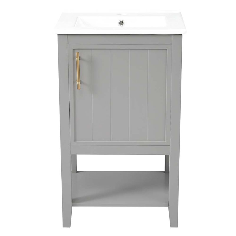 Ensemble de meuble-lavabo simple 20,01 po avec plateau en céramique Taquanda