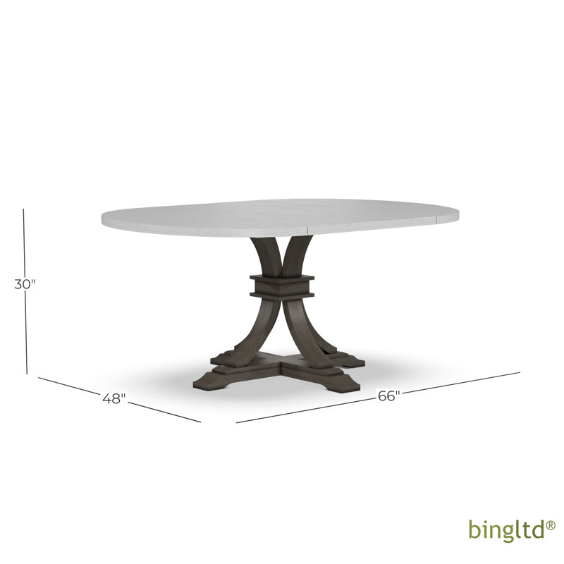 Ladislav Extendable Round Dining Table, Chalk/Nickel