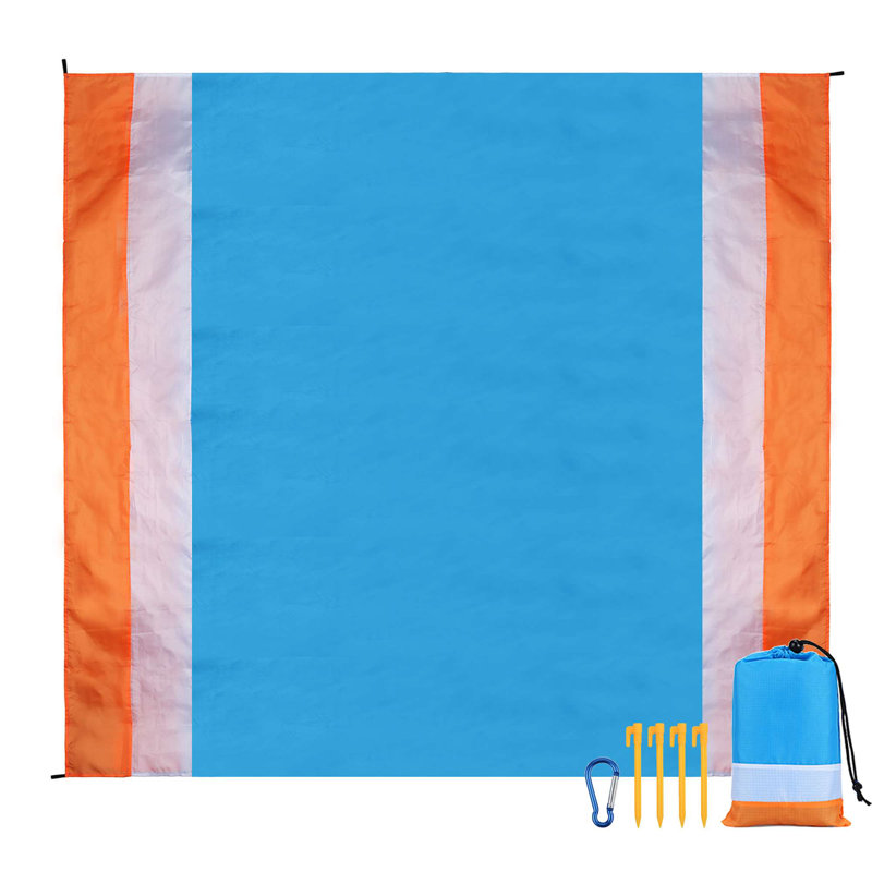 Grand tapis de pique-nique imperméable, léger et portatif à séchage rapide, 83 po x 79 po, Orange