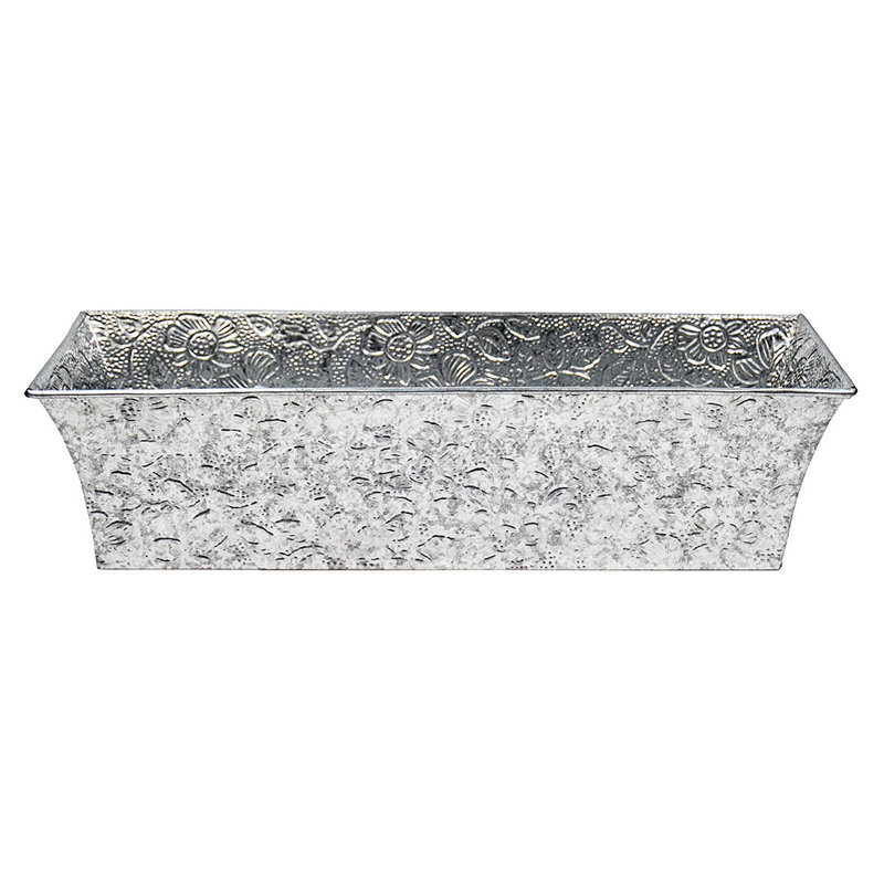 Handmade Metal Railing Planter, Galvanized Steel