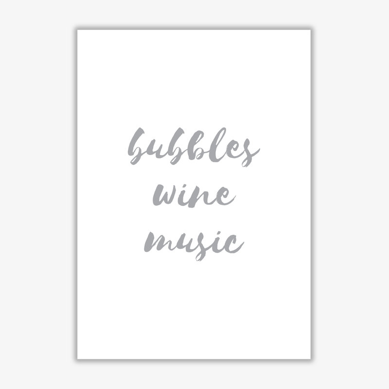 Bubbles Wine Music - Print, 30 cm H x 21 cm W x 1 cm D, No Frame