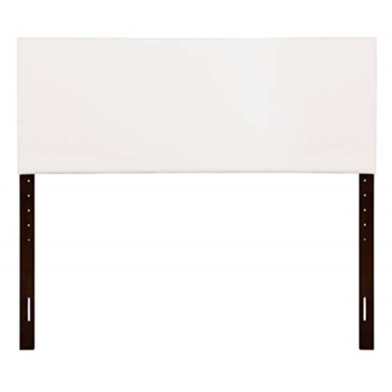 Upholstered Faux Leather Panel Headboard, Full, Ivory