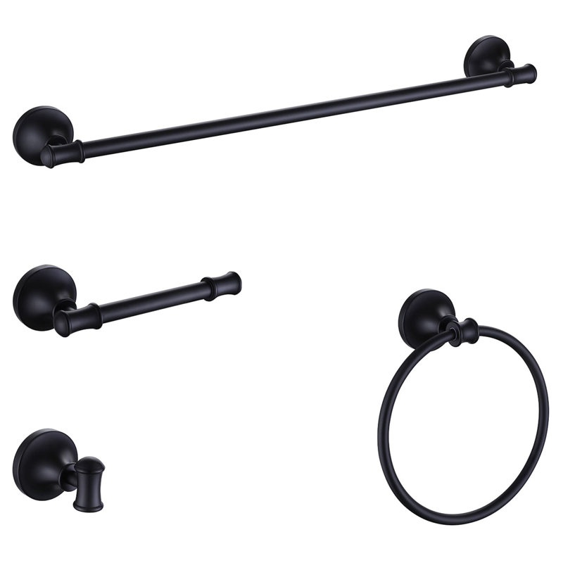 4 - Piece Bathroom Hardware Set, Matte Black