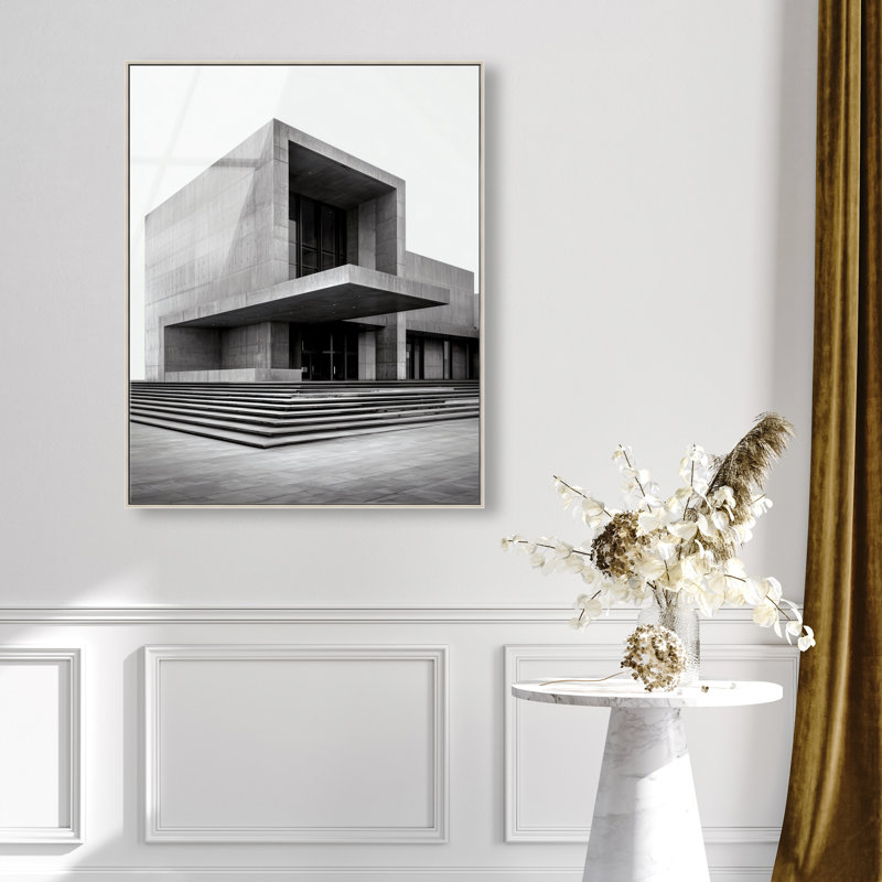Structural Solitude Print, 46"H x 37"W, Silver Floater Frame