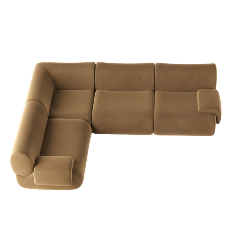 Canapé modulaire en L Zenith, Mélange de polyester crème