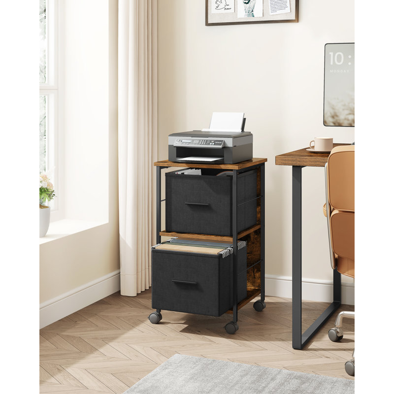 Agnis 38.5cm Wide File Cabinet, Black/Brown