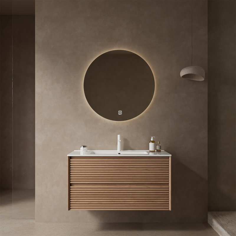 Ensemble de meuble-lavabo simple 35,83 po avec plateau en céramique Evada