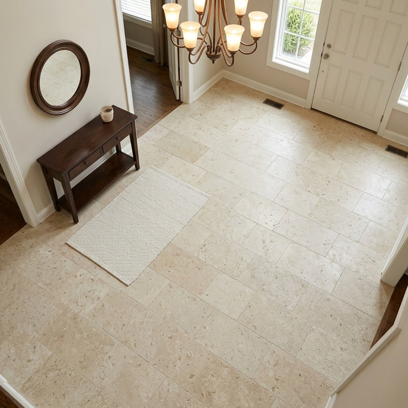Symra Shell Brushed 12x24 Limestone Tile