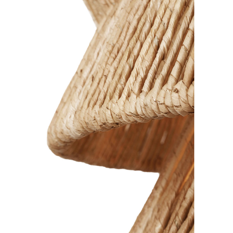 Antigua 30" Chandelier in Natural Abaca, Polished Nickel