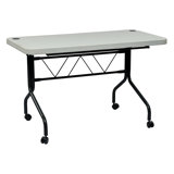 Jenely Rectangle Flip Top Training Table with Casters