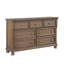 Commode de style transitionnel brun antique avec commode à bijoux 7X