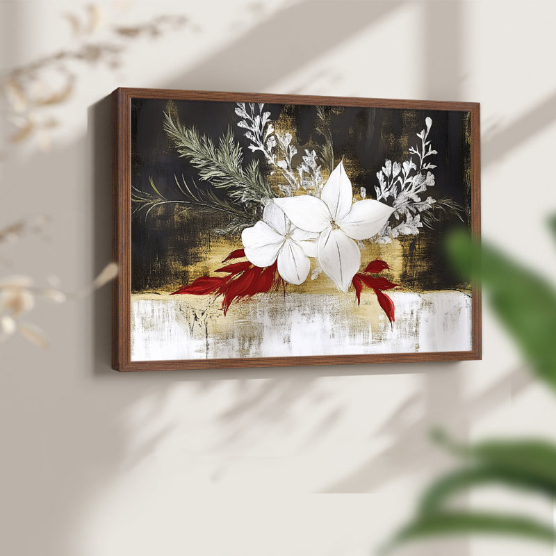 Chirstmas Art-CCXLI -Framed Print - Restickable, Noyer, H 16 po x l 20 po