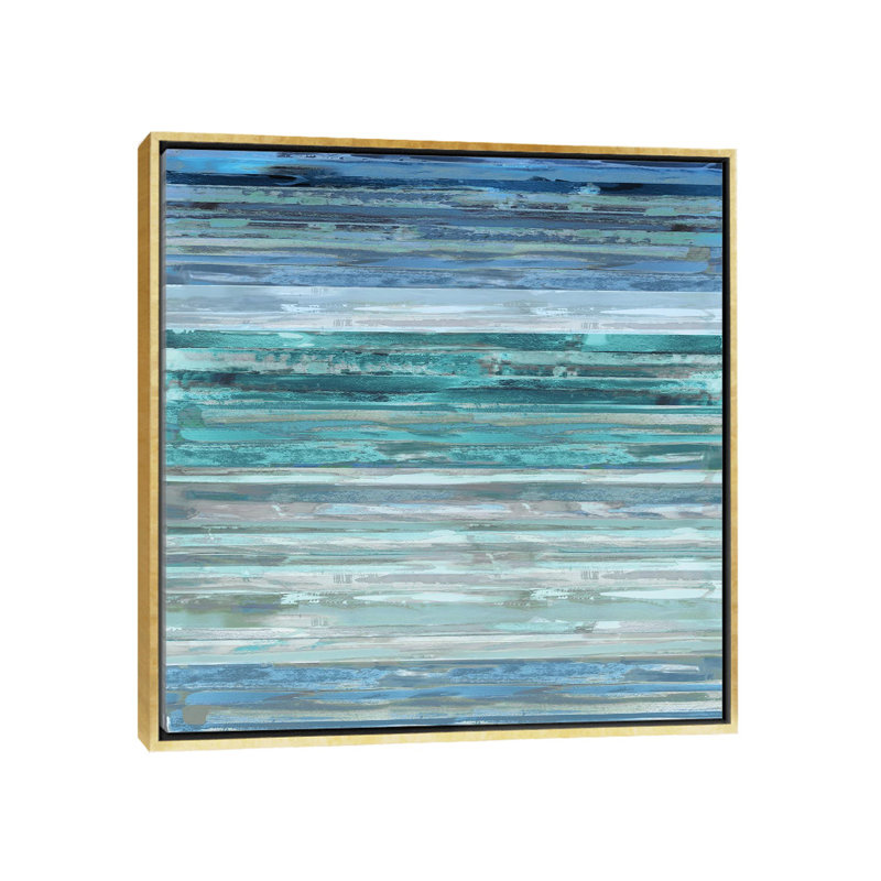 «Strata in Aqua», reproduction d'art sur toile, H 12 po x l 12 po x P 1,5 po, Toile avec cadre doré