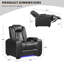 Fauteuil de cinéma maison inclinable électrique 39 po avec porte-gobelets à DEL USB (ensemble de 9)-102834315