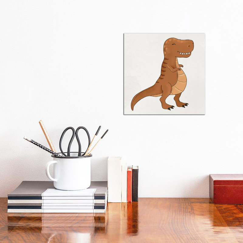 T-Rex 1 Piece Wrapped Canvas Wall Art, 30.48 cm H x 30.48 cm W