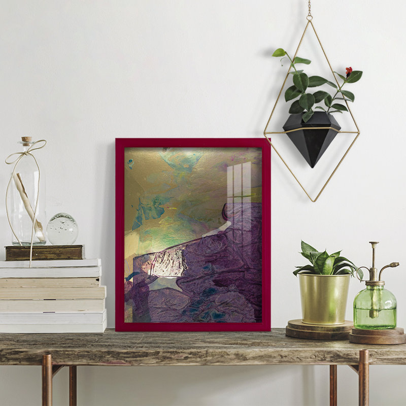 Paysage de Monet IV sur papier, Rouge, H 15 po x l 12 po x P 1 po
