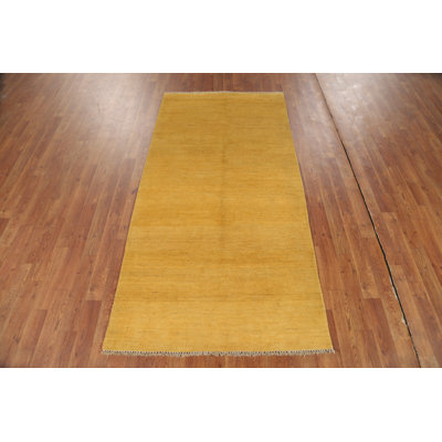 Handmade Yellow Gabbeh Oriental Runner Rug 3x7