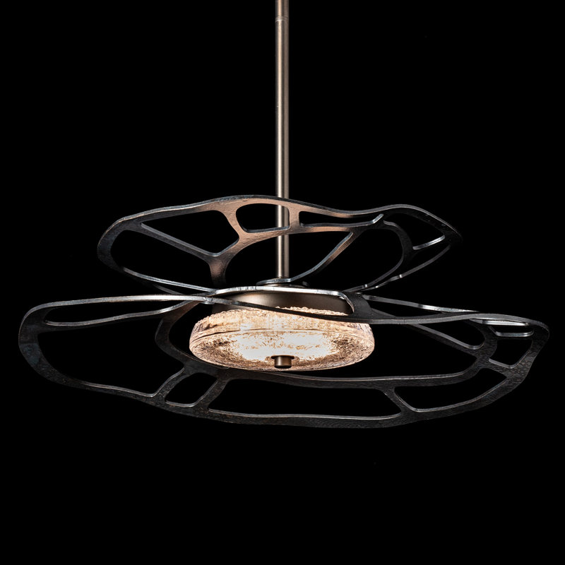Muse LED Pendant, 30.6"W x 6.7"H, Clear Steel