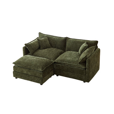 Chenille upholstered sofa, ergonomic design, stylish and easy to install