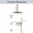 3-Function Ceiling-Mounted Shower System With 12" Ultra-Thin Square Shower Head,Body Jets And Hand Shower (Valve Included)-113407274