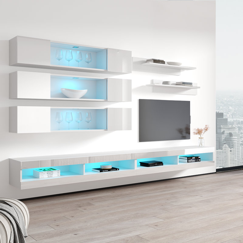 Meuble audio-vidéo flottant Fly, Blanc