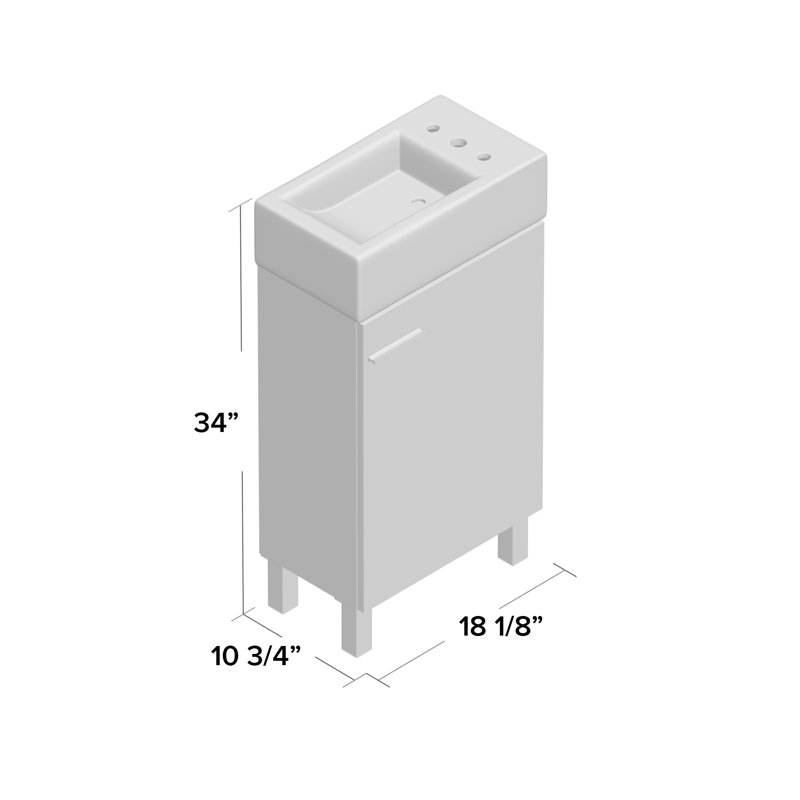Kallum 10.63'' Single Bathroom Vanity with Ceramic Top