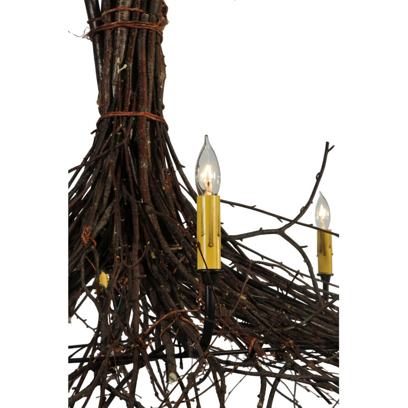 Rustic Lodge 6 - Light Dimmable Chandelier