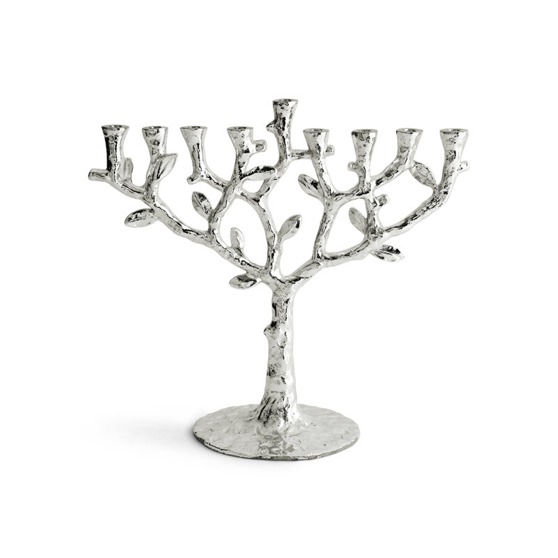 Tree of Life Menorah, Silver