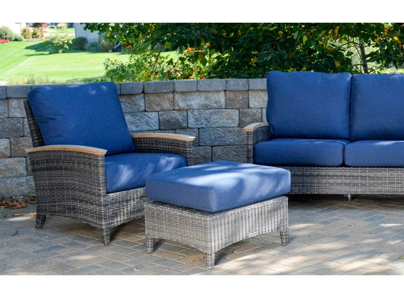 Bella Outdoor 5 - Piece Teak Conversation Set, Navy