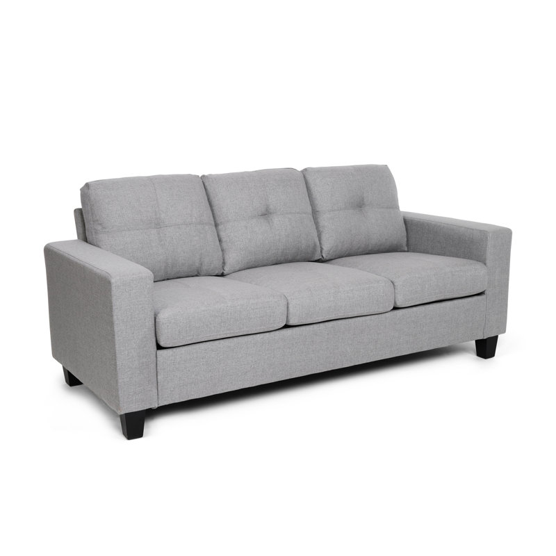 Canapé à accoudoirs carrés de 76 po Abrahamson, Polyester gris