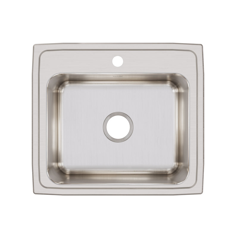 Évier de cuisine à montage sur plan L 19 po x l 19,5 po Lustertone, 1 trou