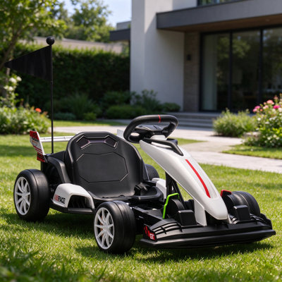 24V Electric Drift Go Kart for Kids 6+ with Dual 200W Motors & Up to 8.5 MPH | Adjustable Seat, EVA Quiet Wheels & Safety Certified – Christmas Gift