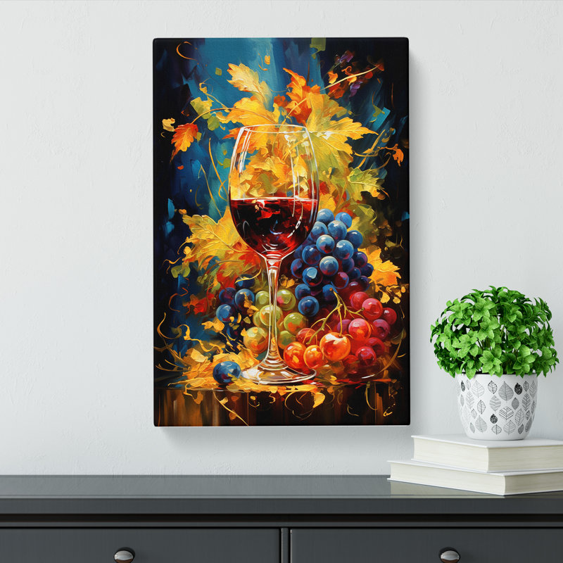 Wine Expressionism - No Frame Print, 60cm H x 40cm W x 3cm D